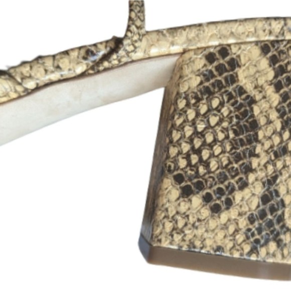 Like new Paris Texas Carla snakeskin-look soft leather block heel ankle strap - Picture 7 of 11